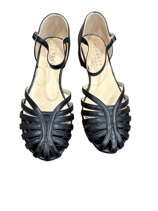 Journee Collection Shoes - Journee Collection Black Strappy Ankle-Strap Sandals